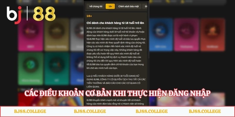 Các điều khoản cơ bản khi thực hiện đăng nhập trang game